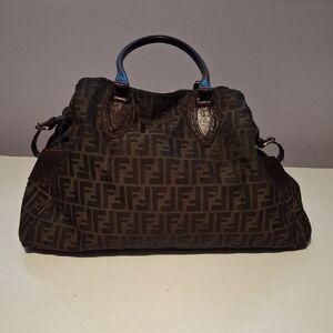 Fendi Brown Monogram  Oversize Satchel